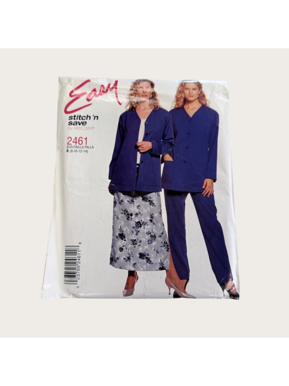 Vintage 1990s McCalls Sewing Pattern 2461 Misses Cardigan Pants Skirt Size 8-14